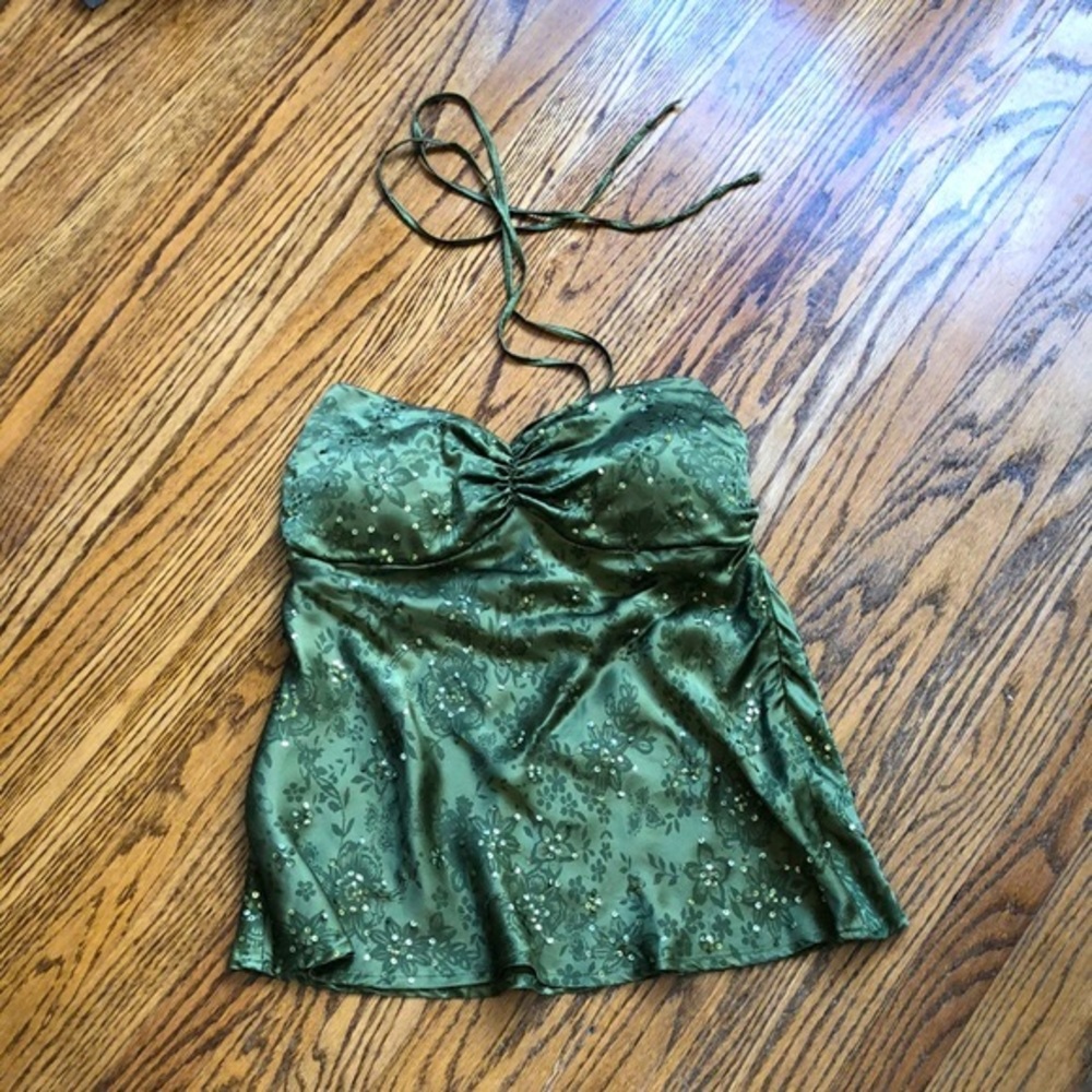 Le Chateau olive green top